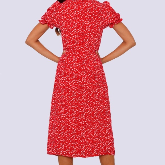 Red Midi Dress - Picture 3 of 5